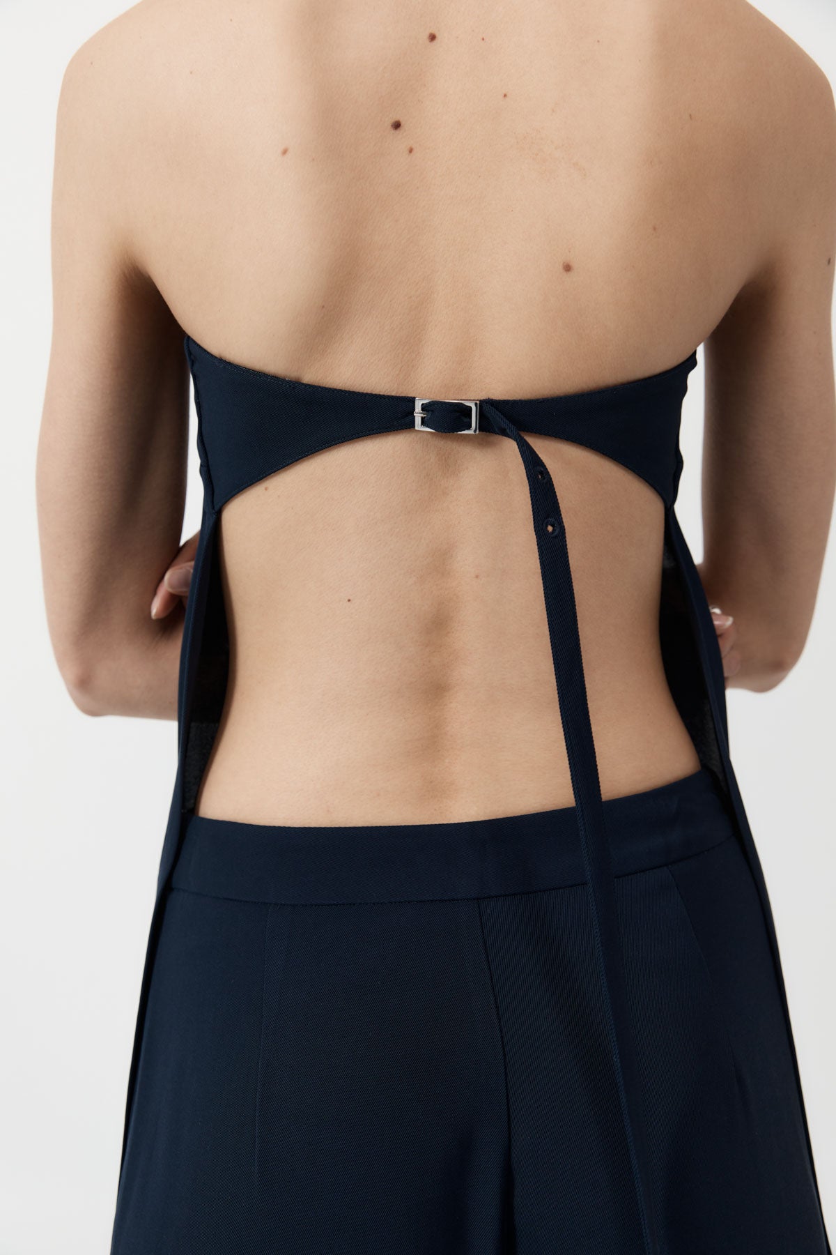 Strapless Buckle Back Top - Inkwell