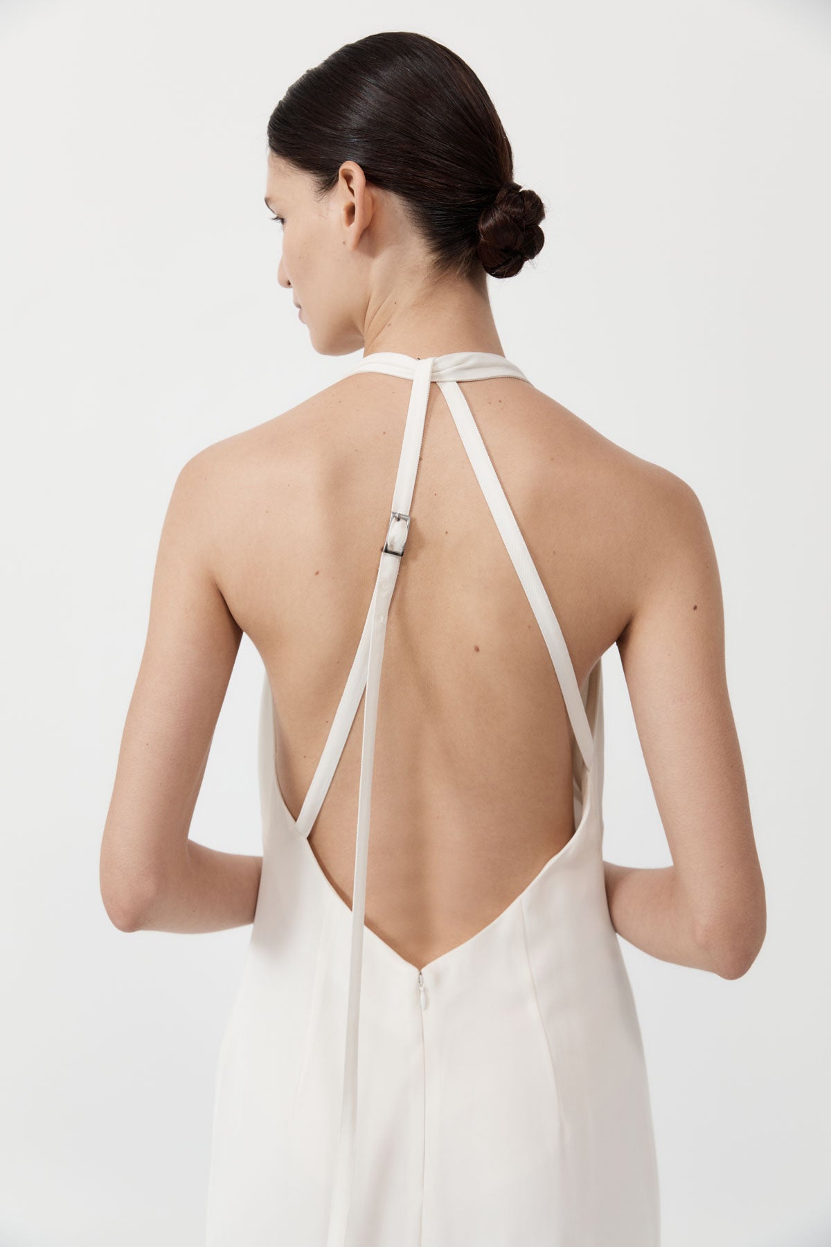 Asymm Belt Back Dress - Off White