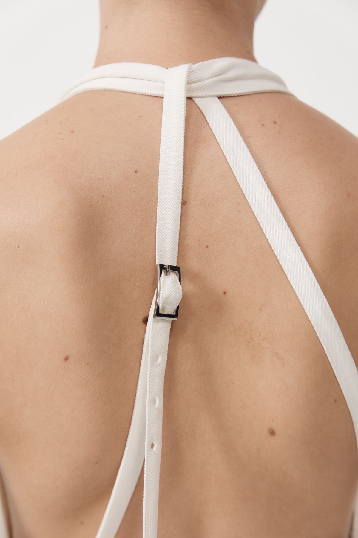 Asymm Belt Back Dress - Off White