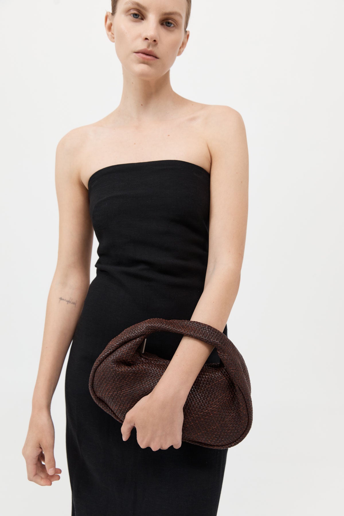 St. Agni | Woven Bon Bon Bag - Chocolate