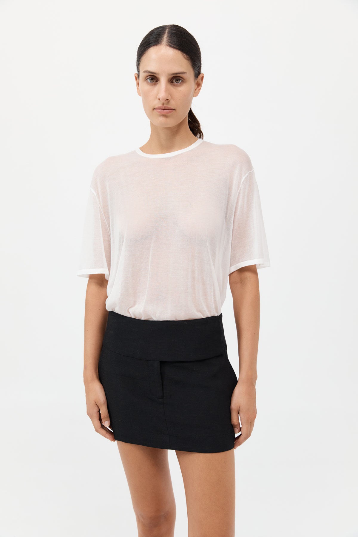 St. Agni | Sheer Oversized Tee - White