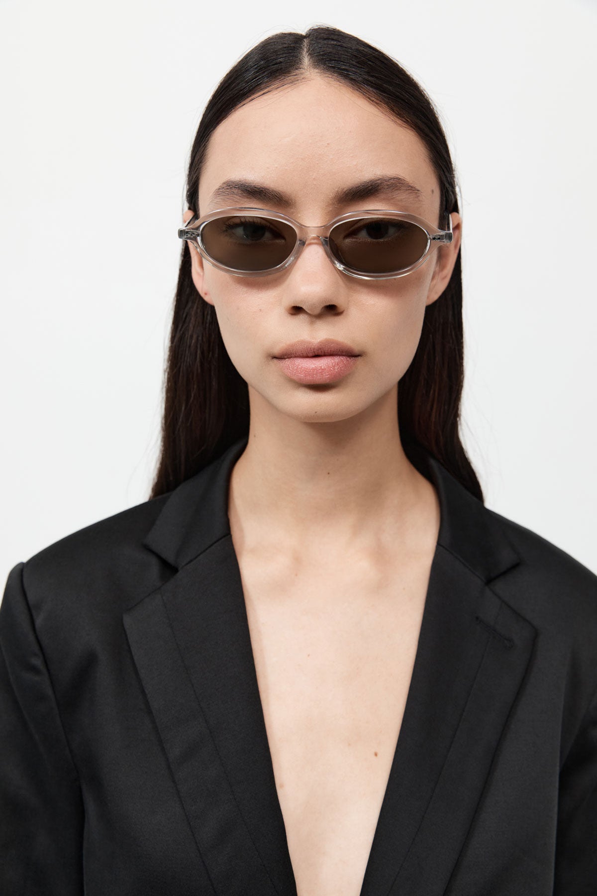 Agni 90s Slim Oval Sunglasses Smoke