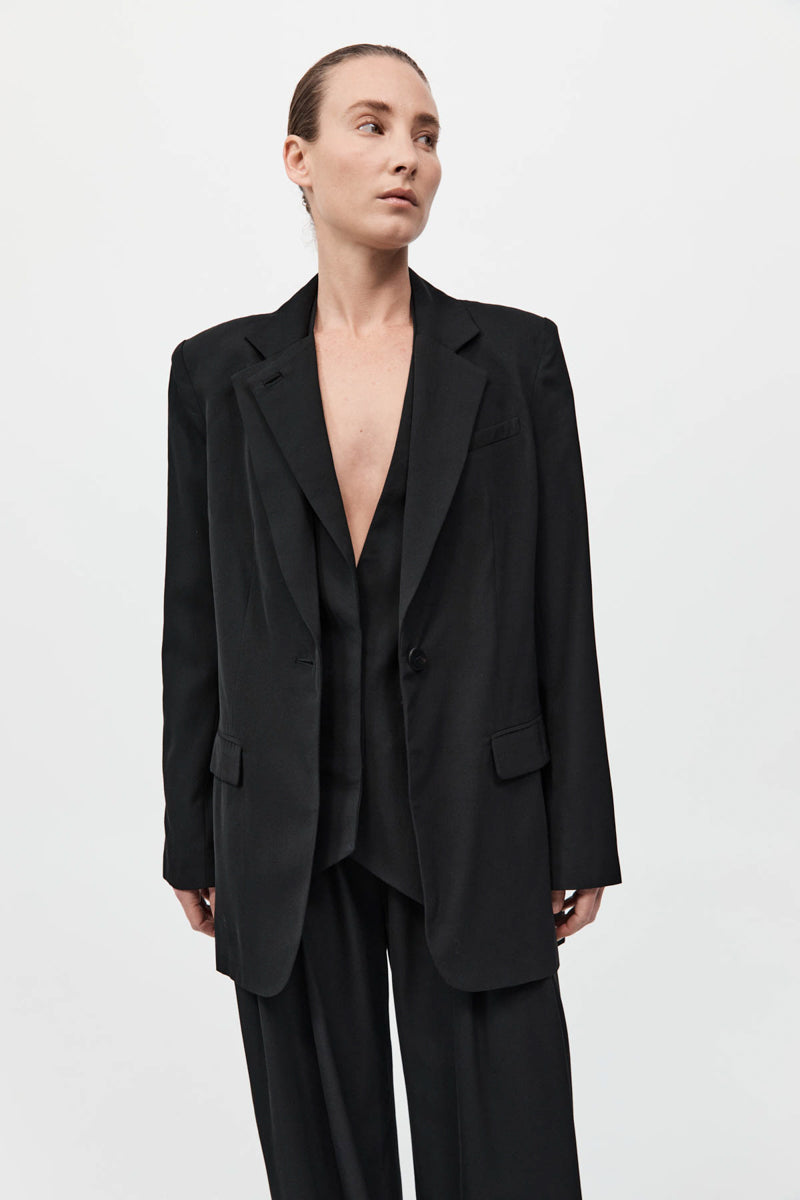 Agni Wool Double Layer Blazer Black