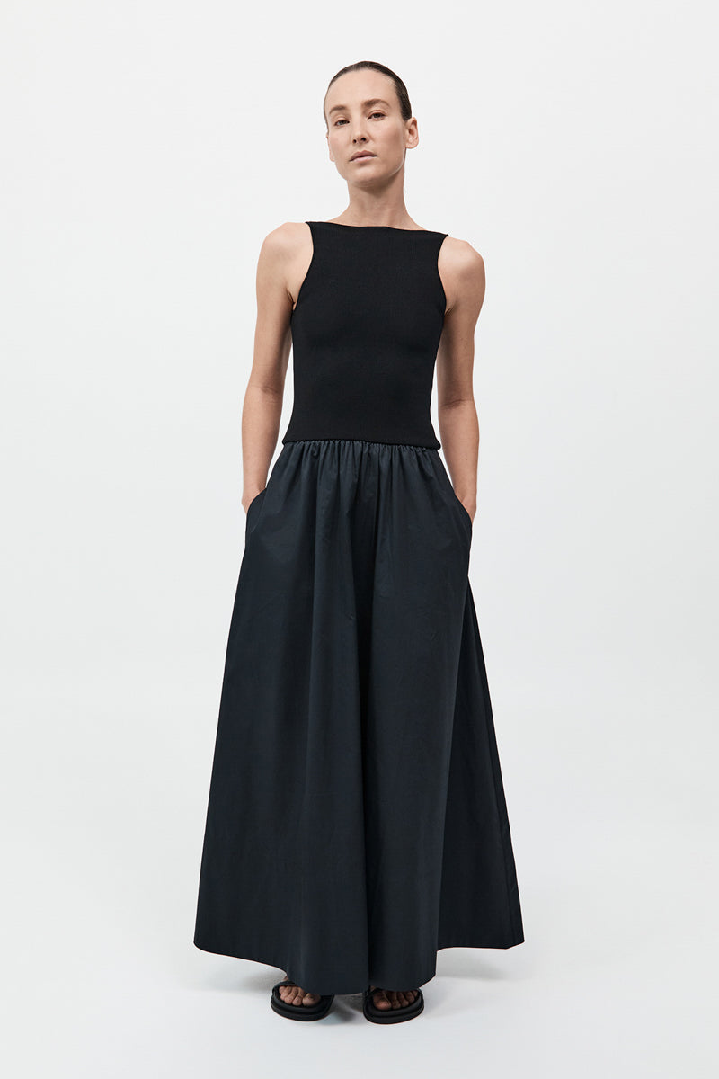 St. Agni | Bateau Cut Out Dress - Black St. Agni | Bateau Cut Out Dress - Black
