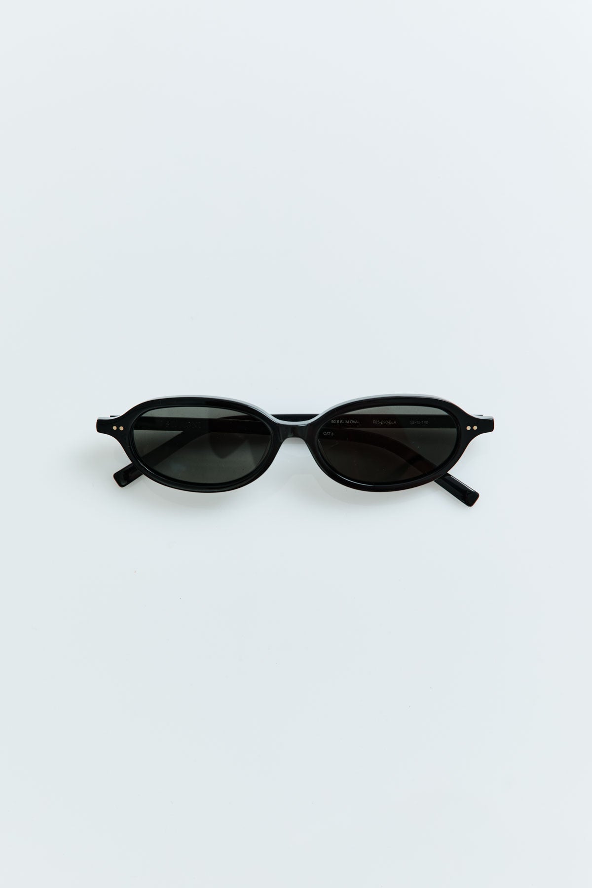 Agni 90s Slim Oval Sunglasses Black - Main Image