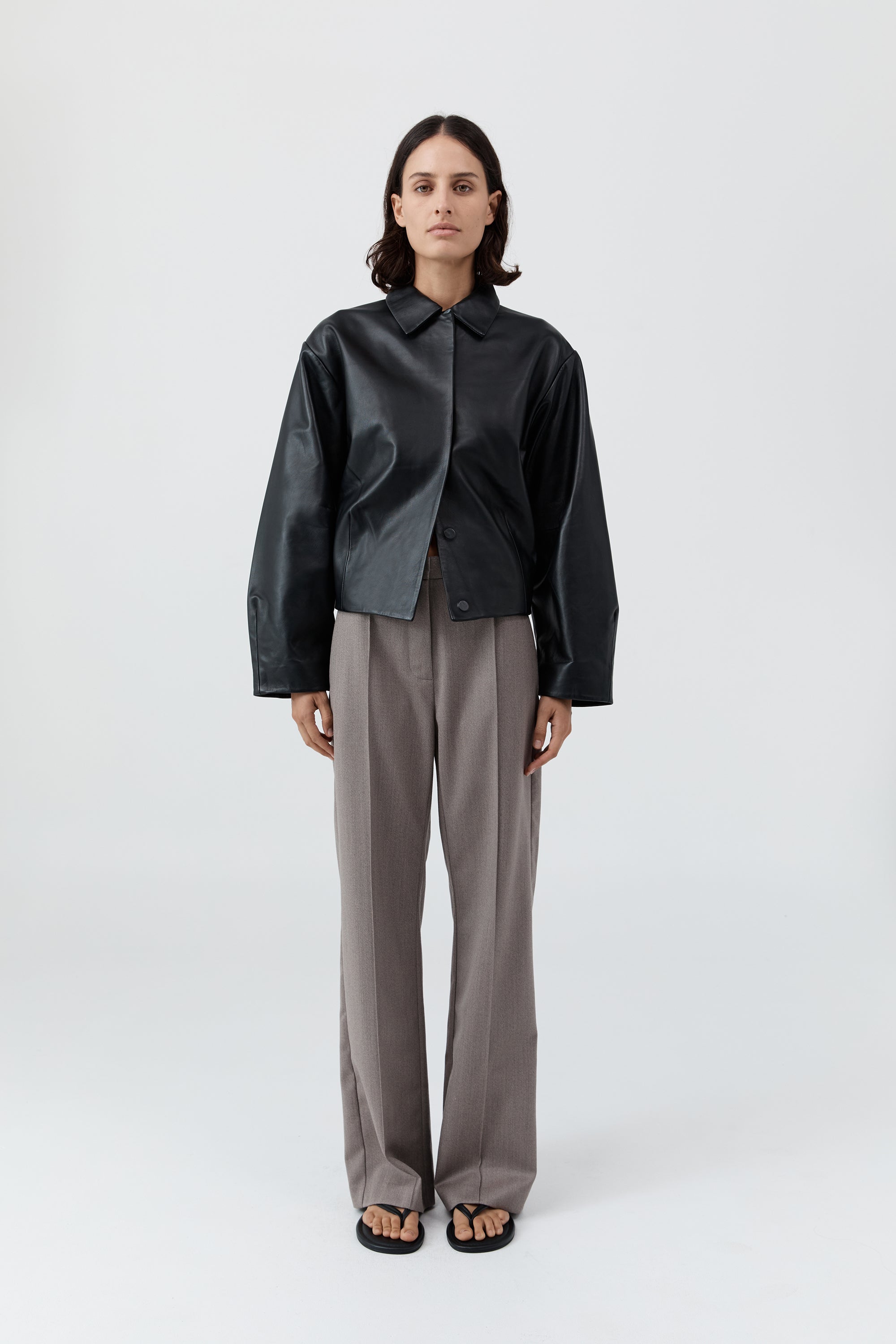 St. Agni | Cocoon Leather Jacket - Black