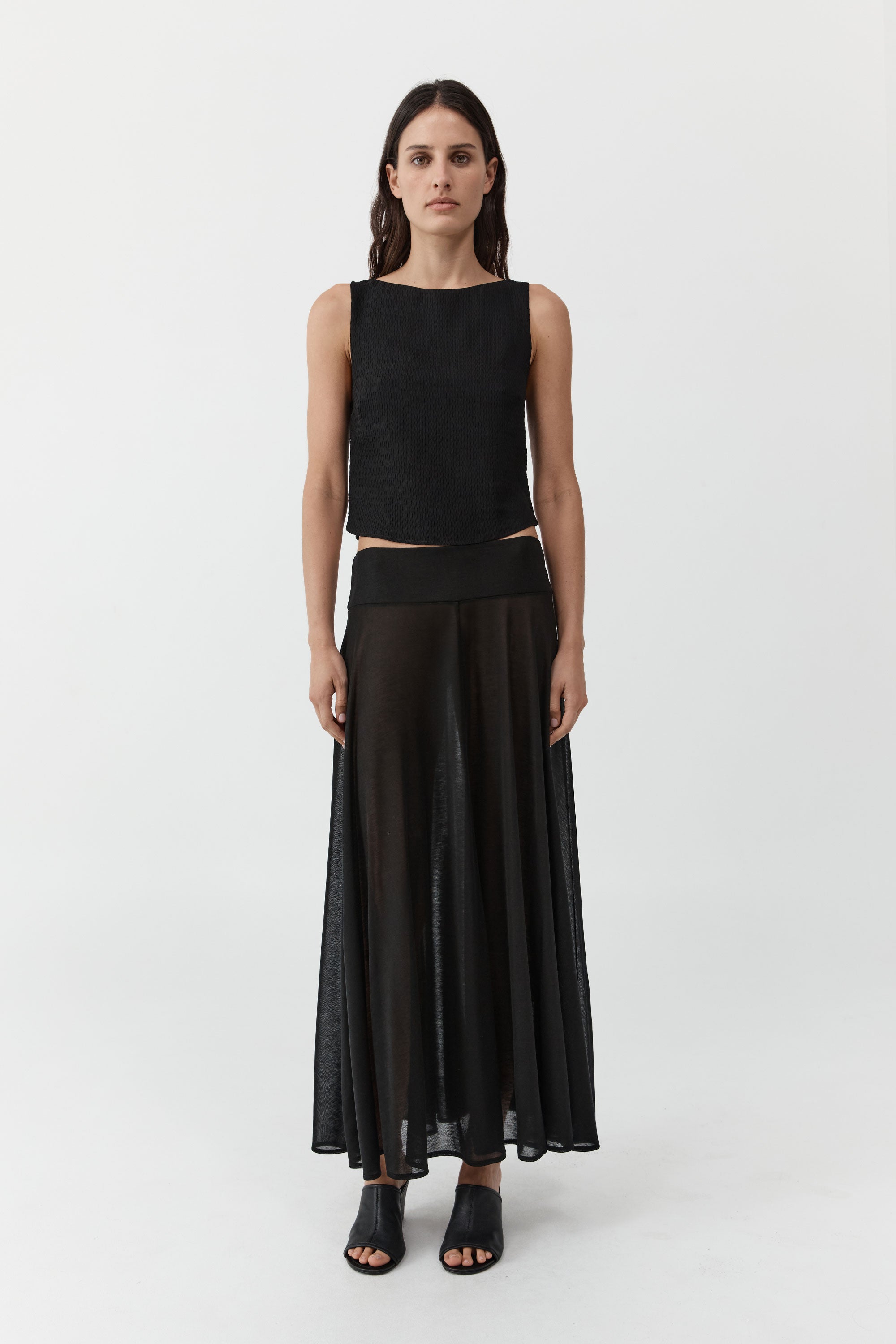 St. Agni | Fluid Jersey Skirt - Black