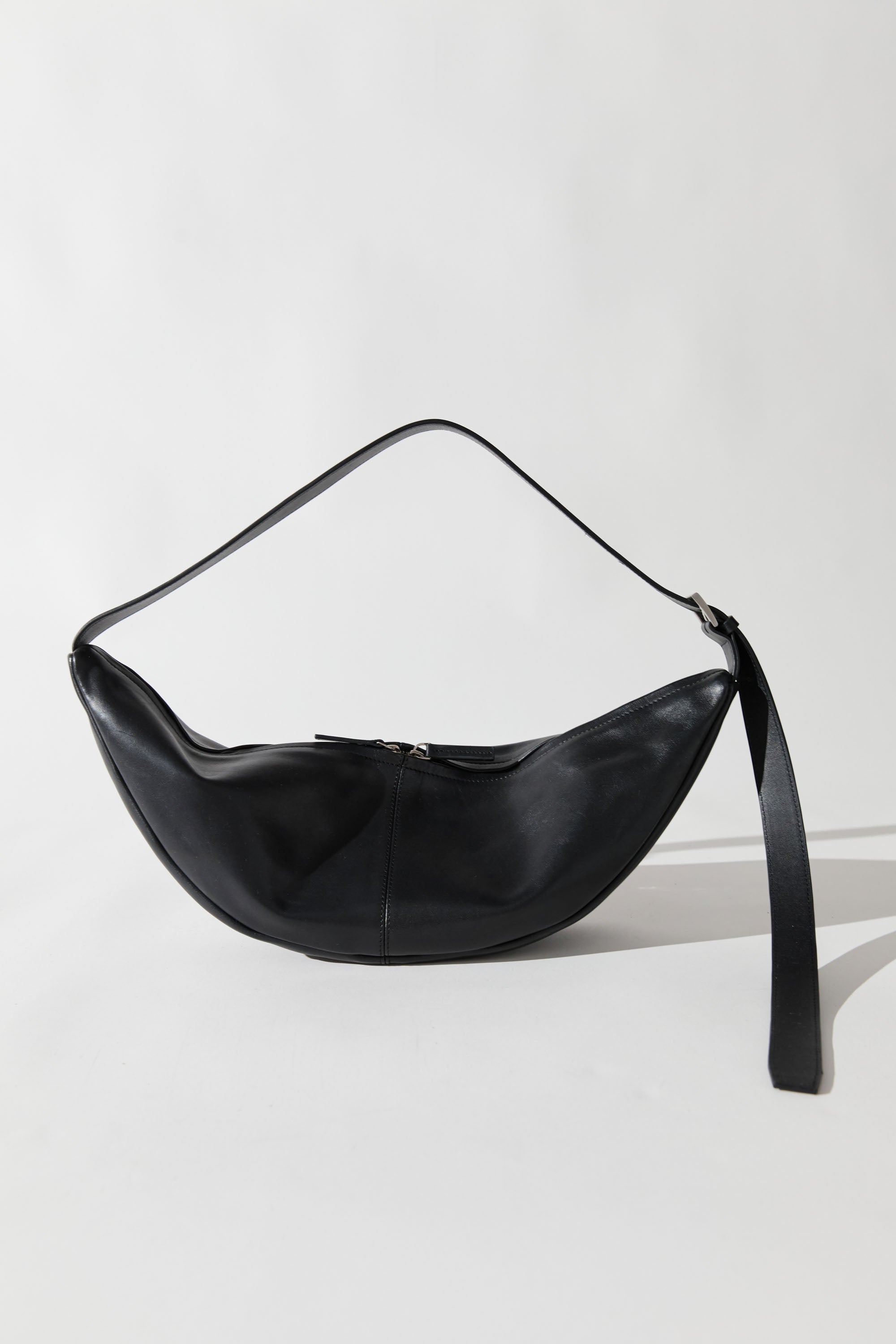 St. Agni | Adjustable Slim Crescent Bag - Black