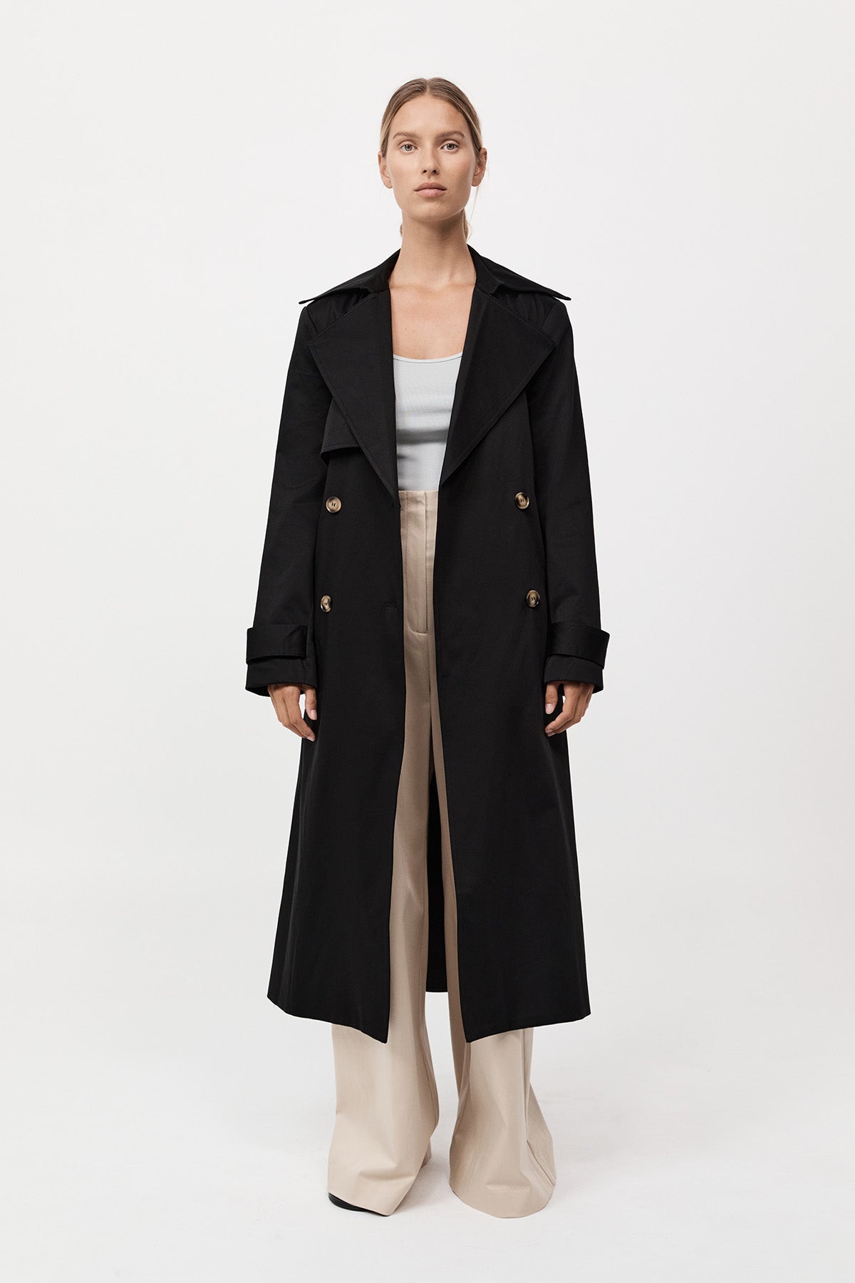 Agni Classic Trench Coat Black - Main Image