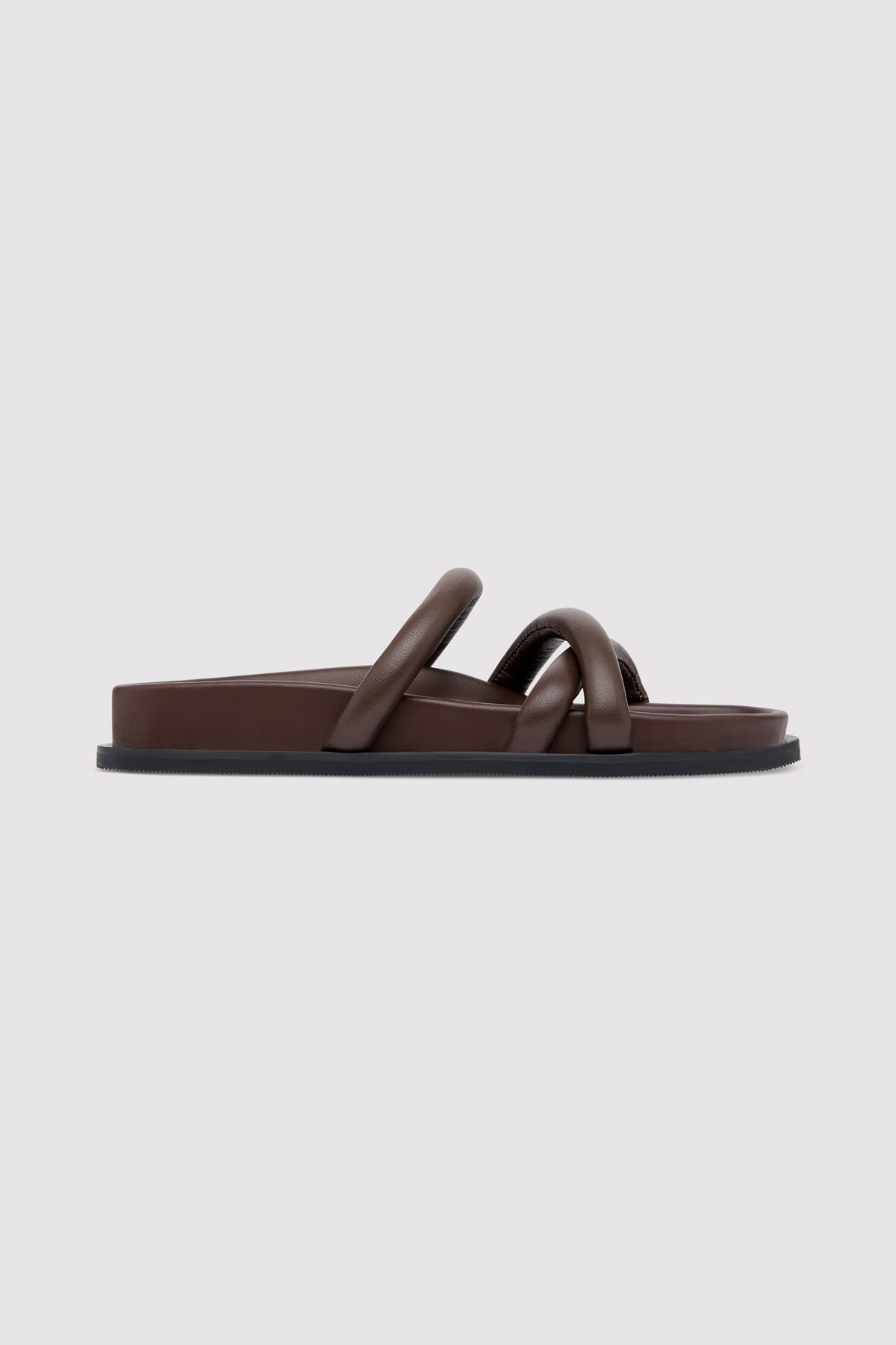 Agni Soft Cross Strap Slide Chocolate