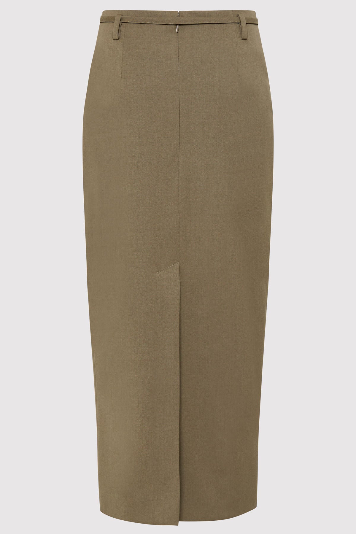 Belted Pencil Skirt - Kelp