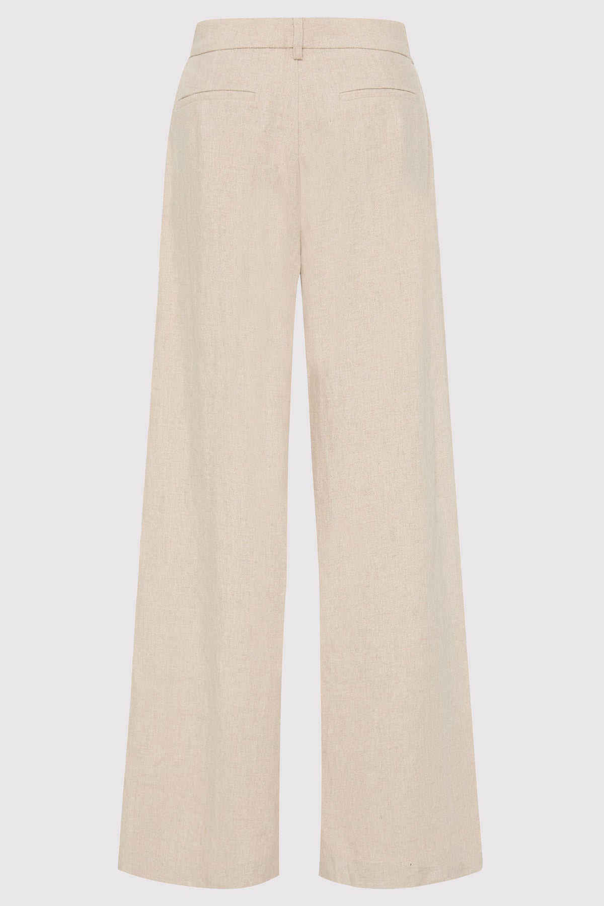 Linen Overlap Waist Trousers - Natural