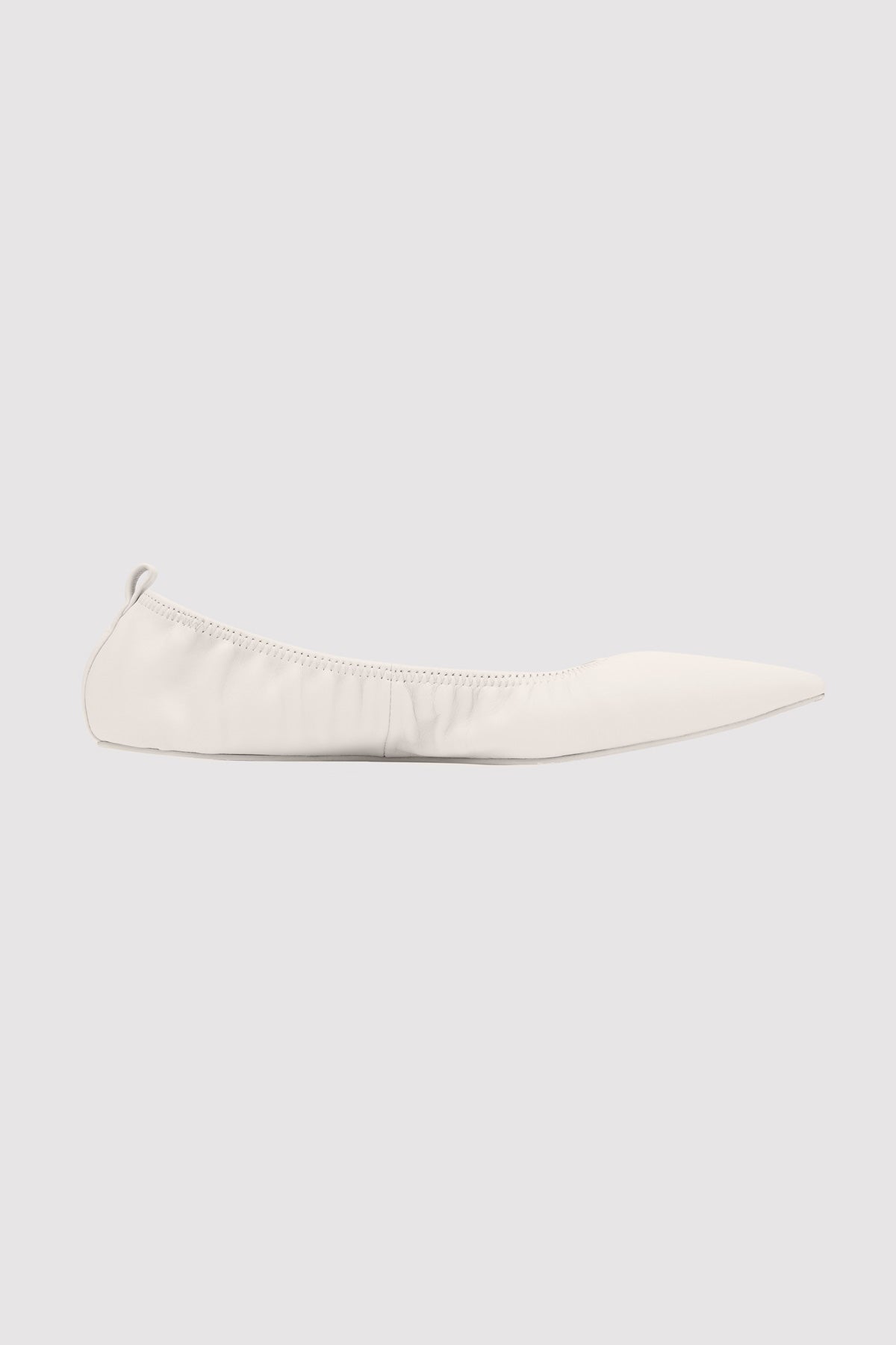 Soft Leather Flat - Cool White