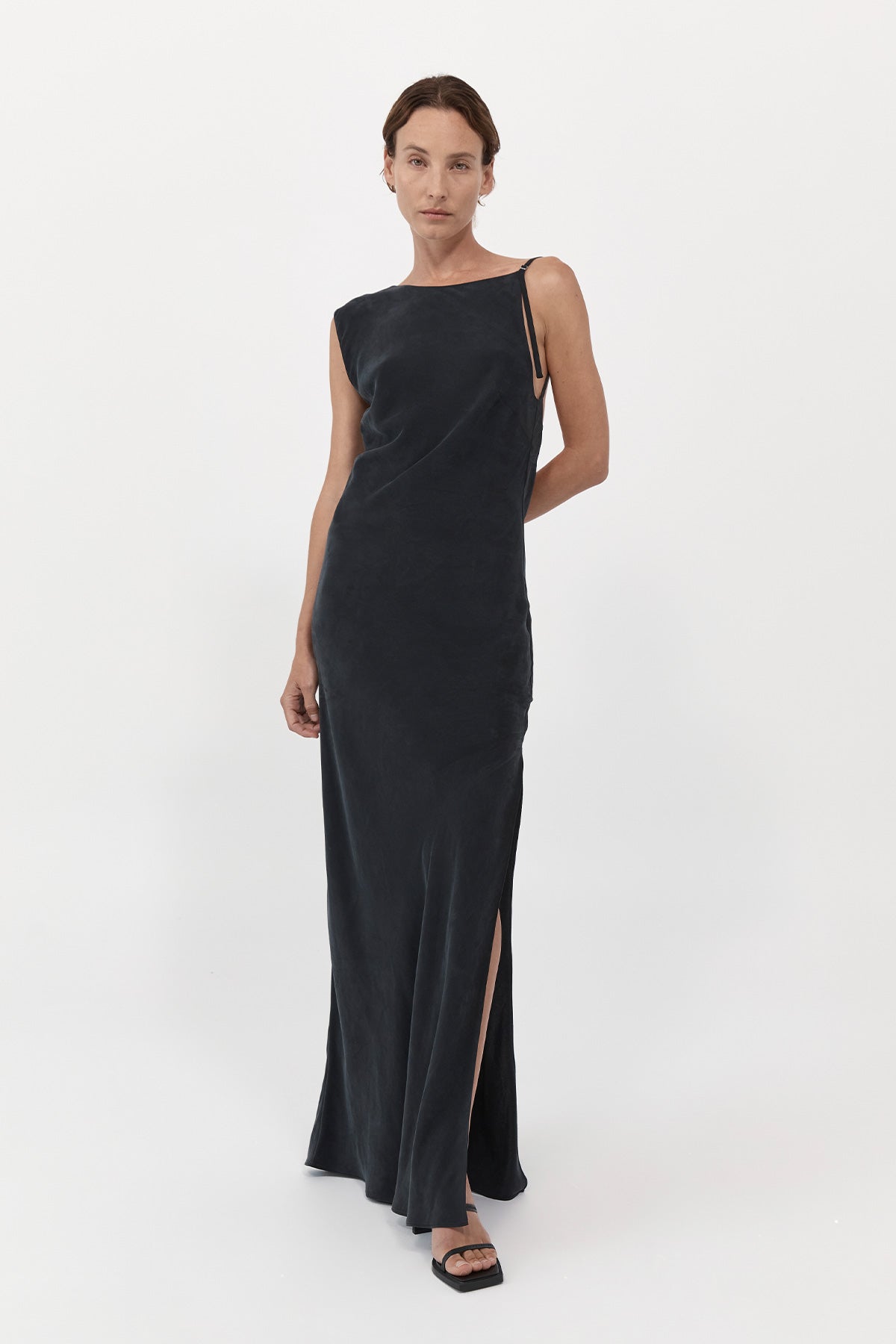 PRE-ORDER: Sophia Drape Dress - Washed Black