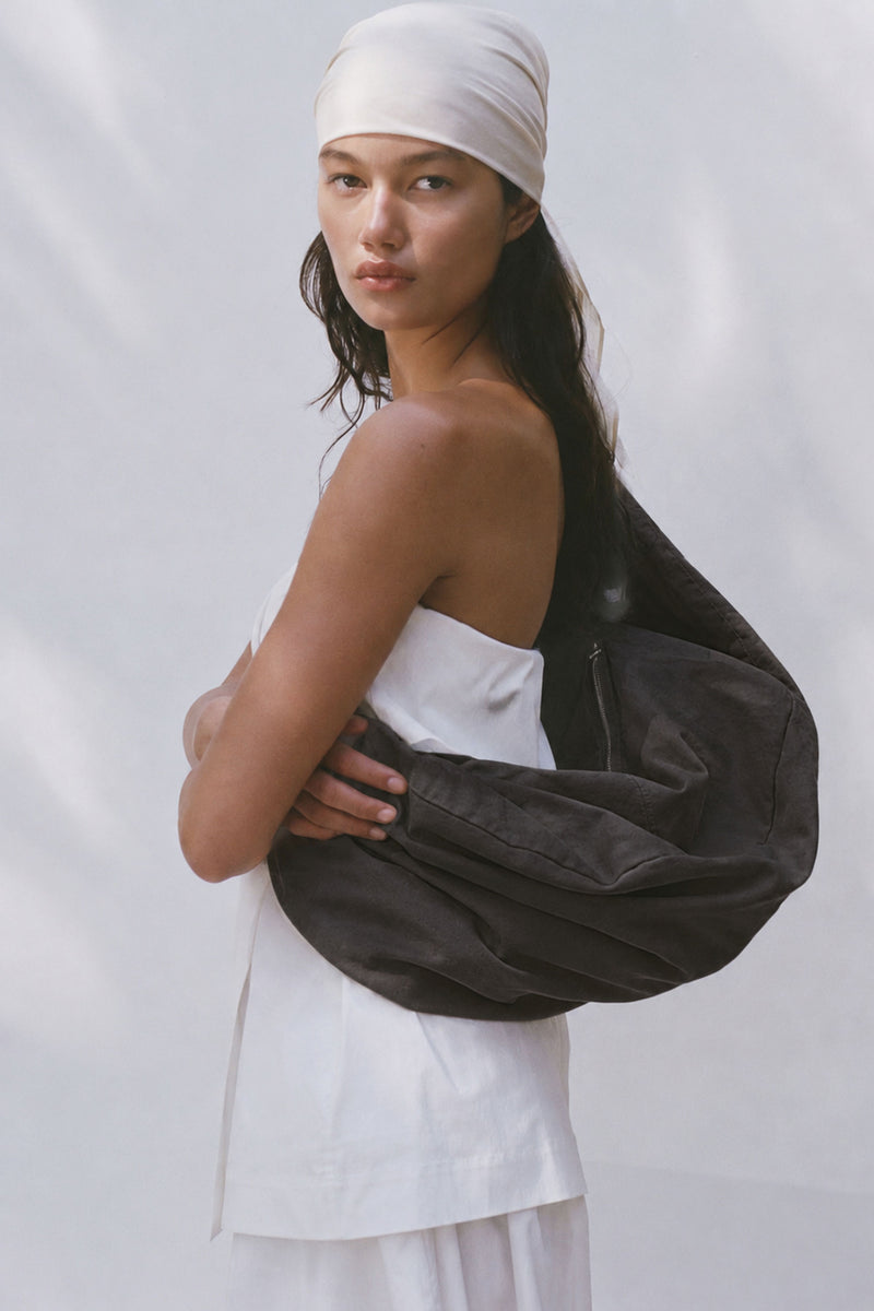 Canvas Large Crossbody Bag - Ash
