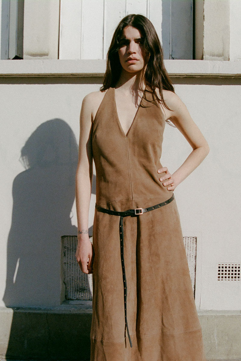 Perforated Slim Belt - Black