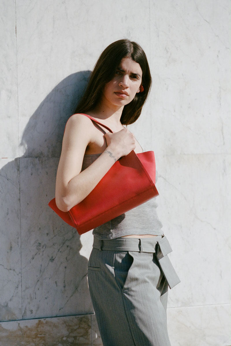 Slim Wonton Tote - Rosso