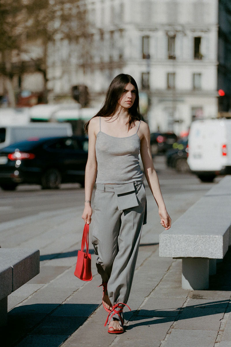 Tie Up Flat - Rosso