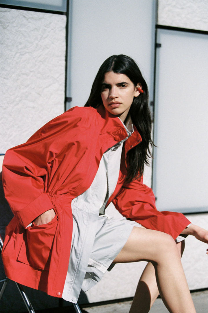 Paper Taffeta Parka - Red