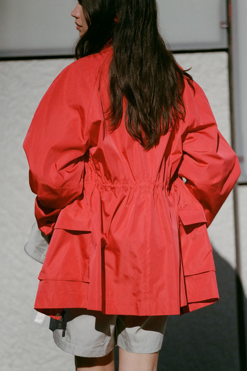 Paper Taffeta Parka - Red