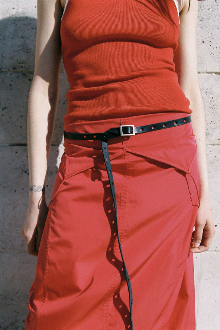 Perforated Slim Belt - Black