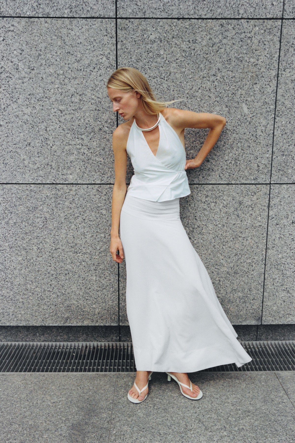 Fluid Circle Hem Skirt - Silver