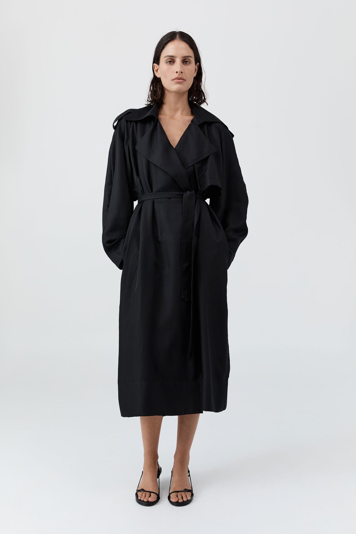 Silk Twill Relaxed Trench $499 ($999) + more up to 50% off St Agni sale