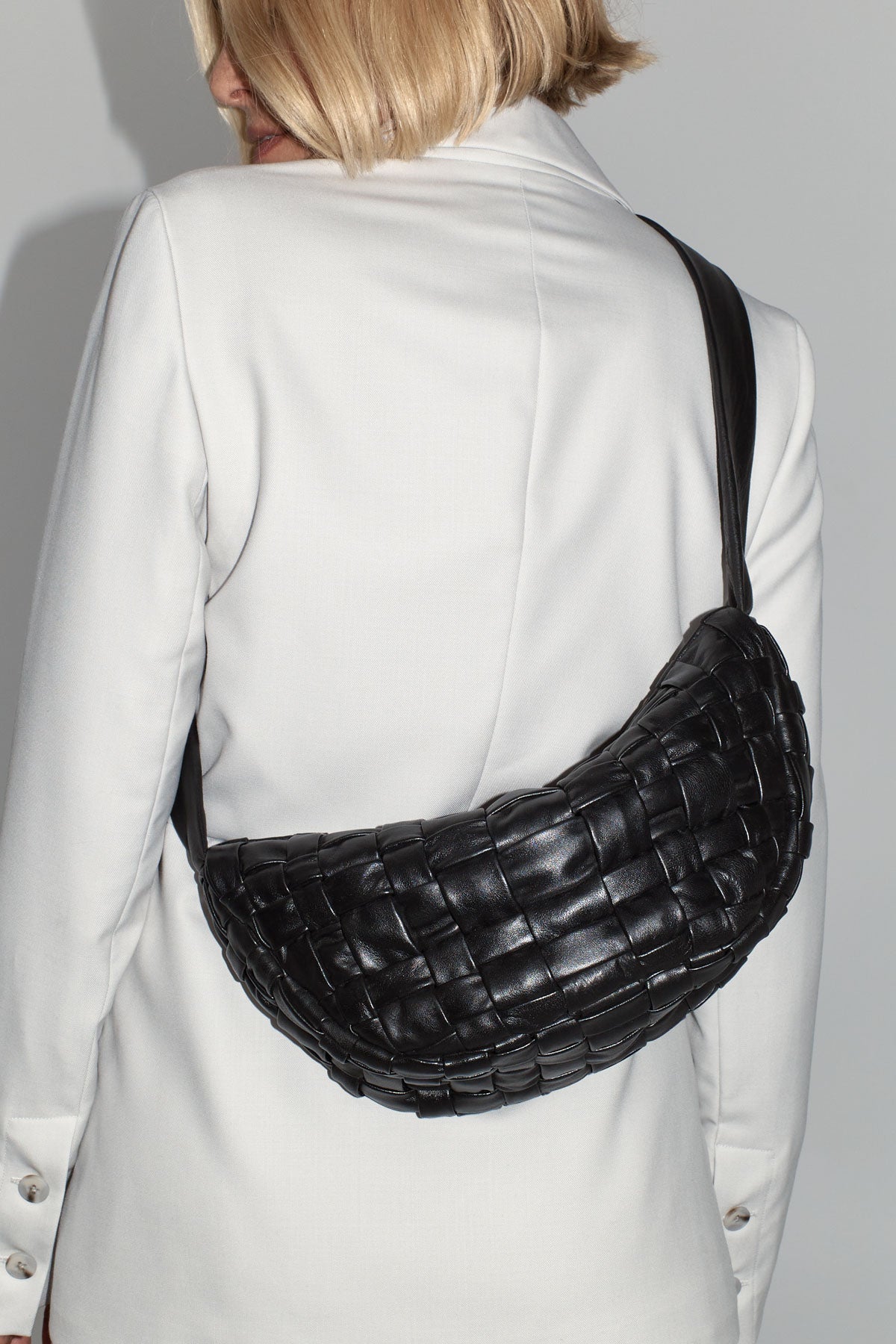 PRE-ORDER: Textured Crescent Bag - Black