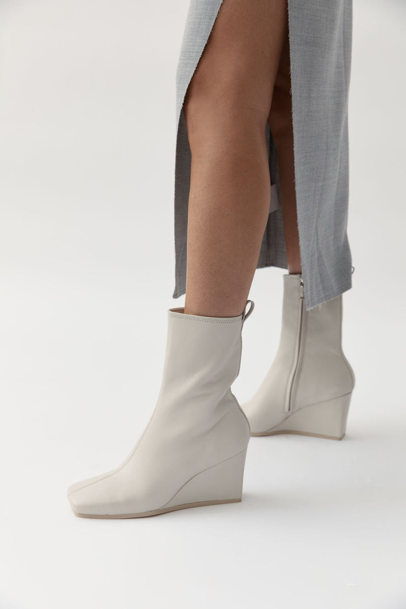 Wedge Boot - Cool White