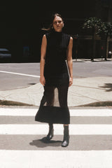 Fine Pleat Knit Dress - Black