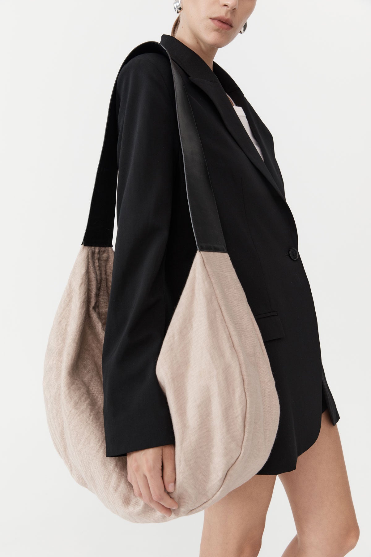 Linen Crescent Bag - Natural