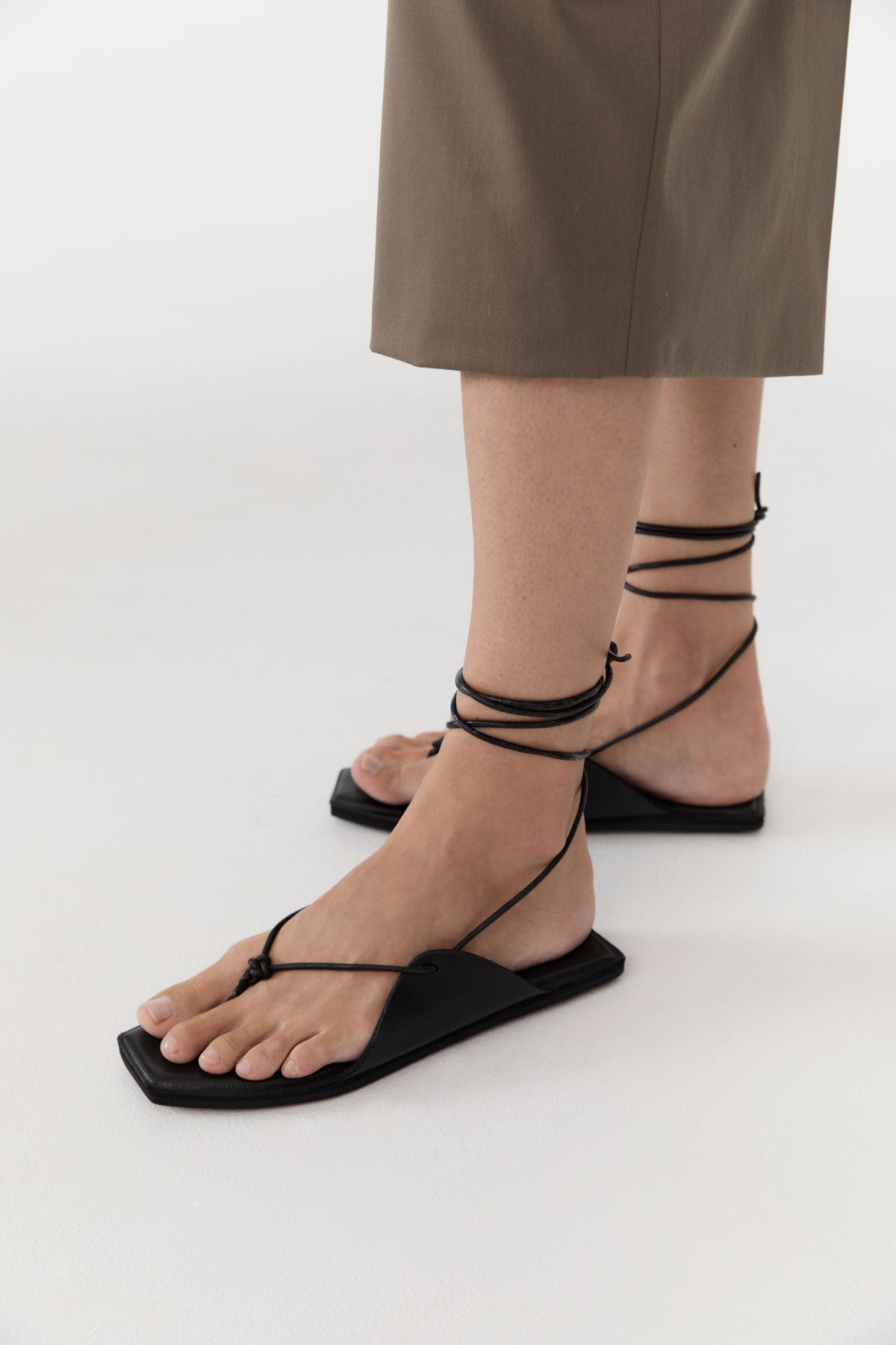 Tie Up Sandal - Black