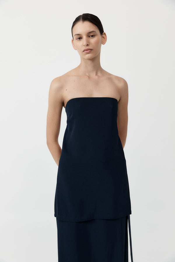 Strapless Buckle Back Top - Inkwell