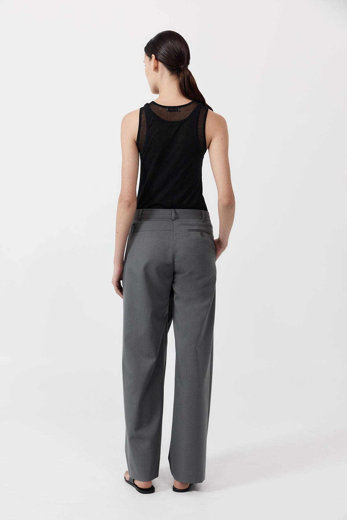 Deconstructed Waist Pants - Pewter Grey