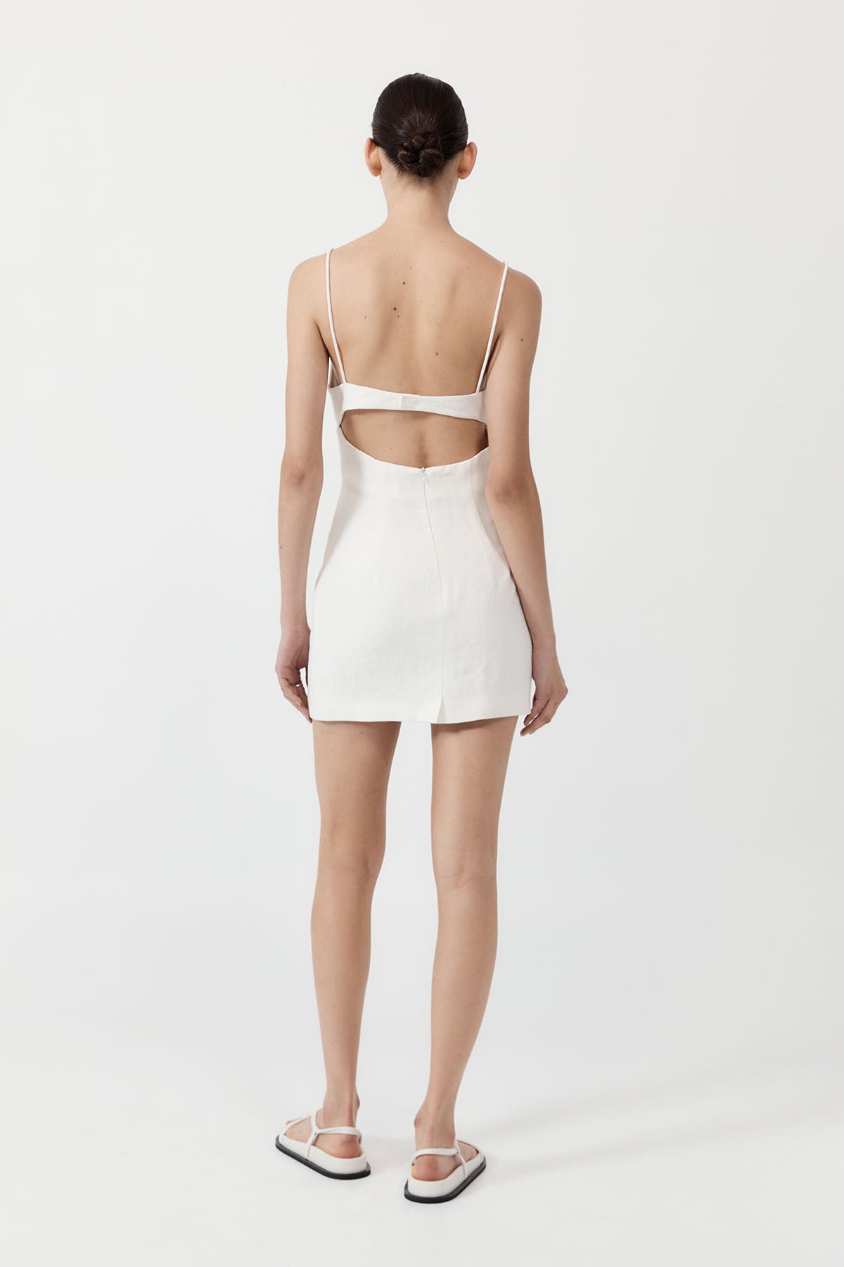 Linen Bra Mini Dress - Ivory
