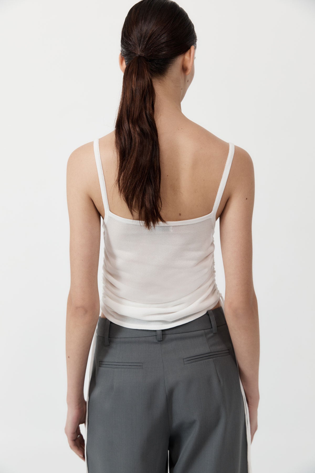 Ruched Tank - White