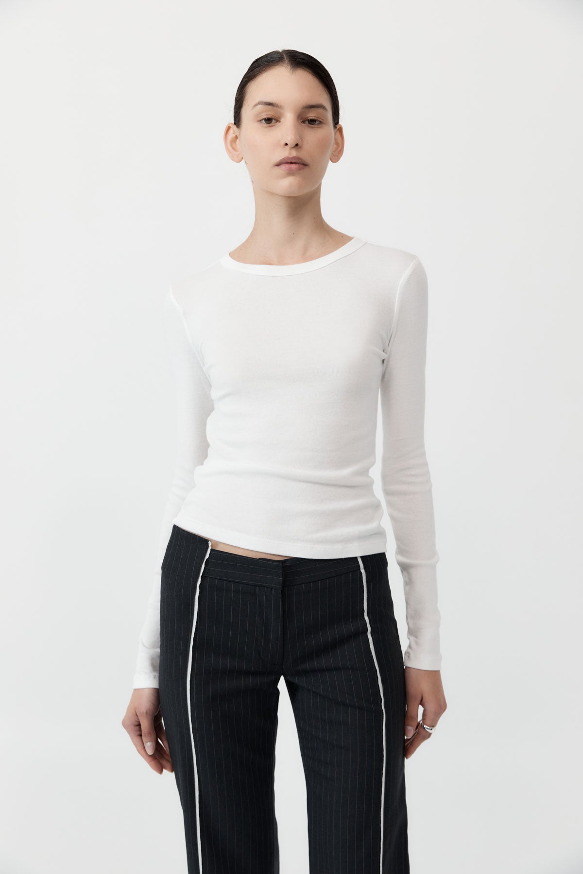 Organic Cotton Long Sleeve Top - White