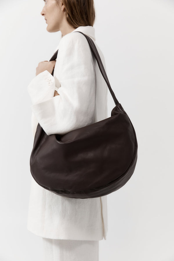 Soft Large Crescent Bag - Brunette