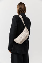 Textured Crescent Bag - Ecru