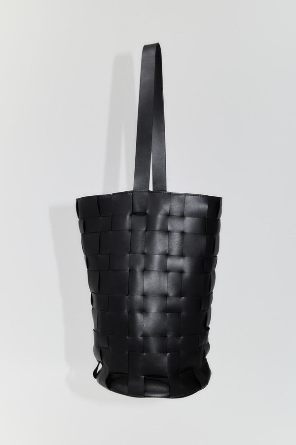 Woven Bucket Bag - Black