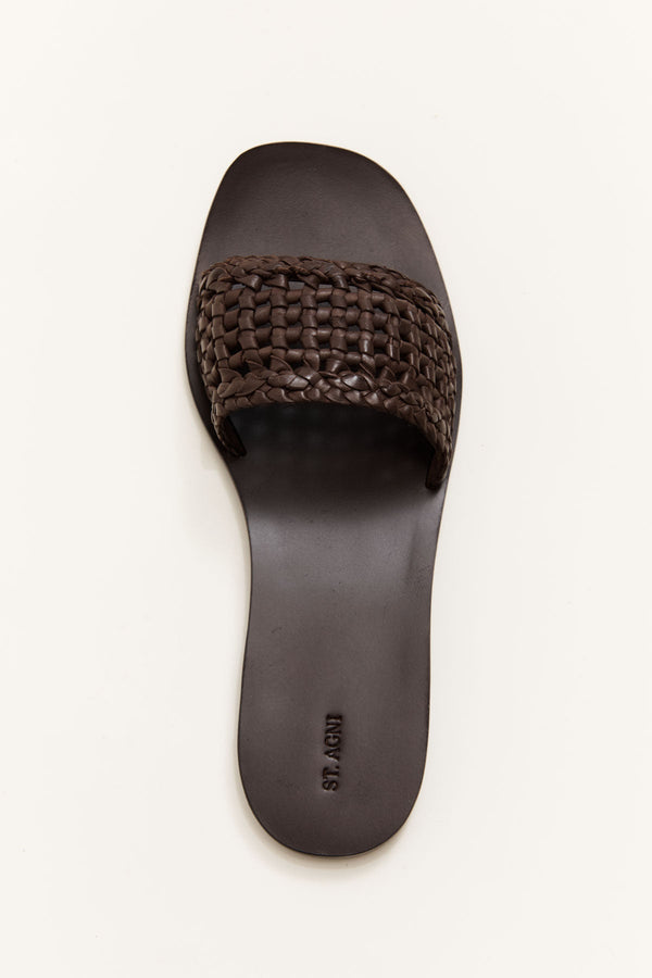 Macrame Mesh Slides - Chocolate