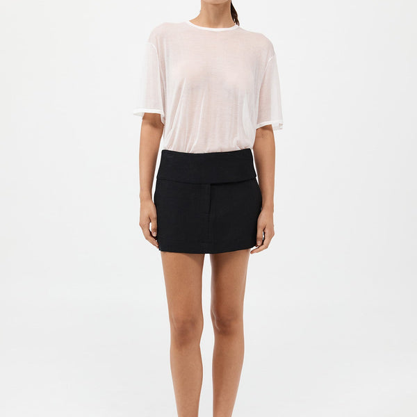 St. Agni | Wide Waistband Mini Skirt - Black