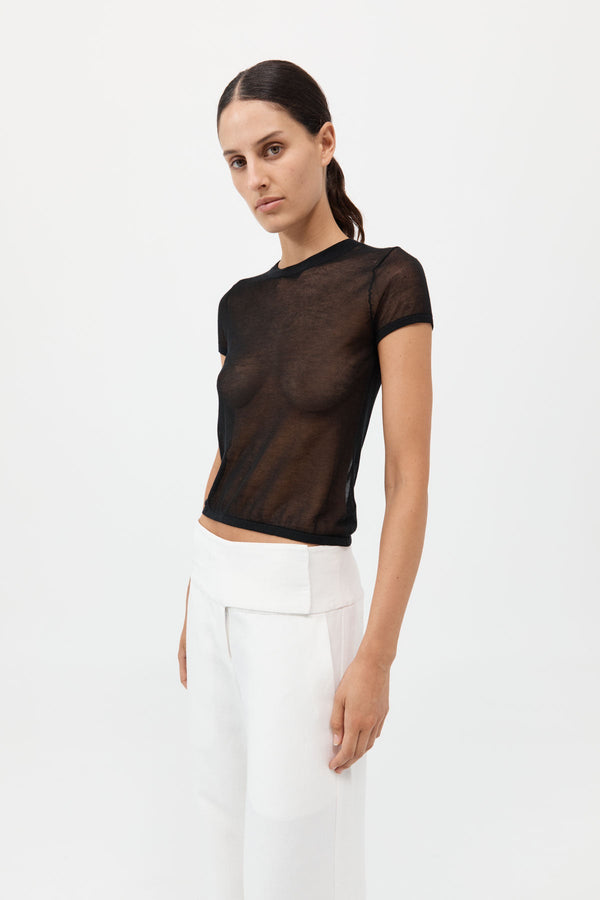 Sheer Baby Tee - Black