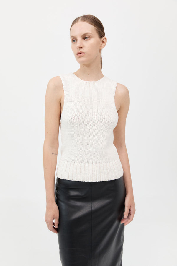 Linen Silk Blend Tank - Salt