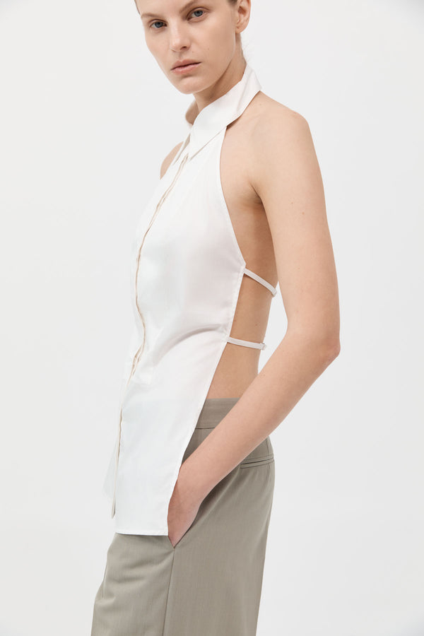 Halter Shirt - White