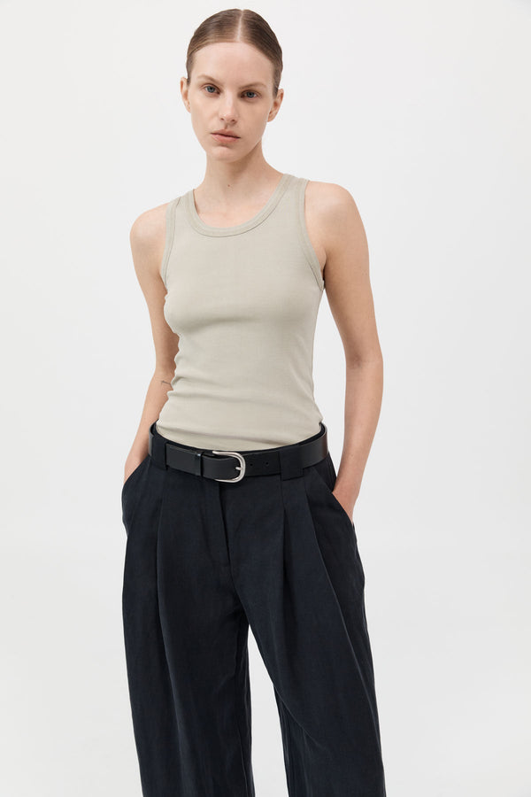 Organic Cotton Singlet - Moss Grey