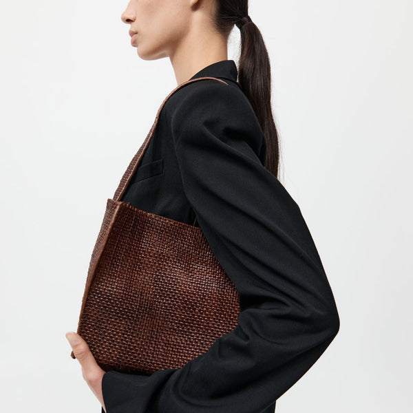 St. Agni | Woven Minimal Mini Tote - Antique Tan