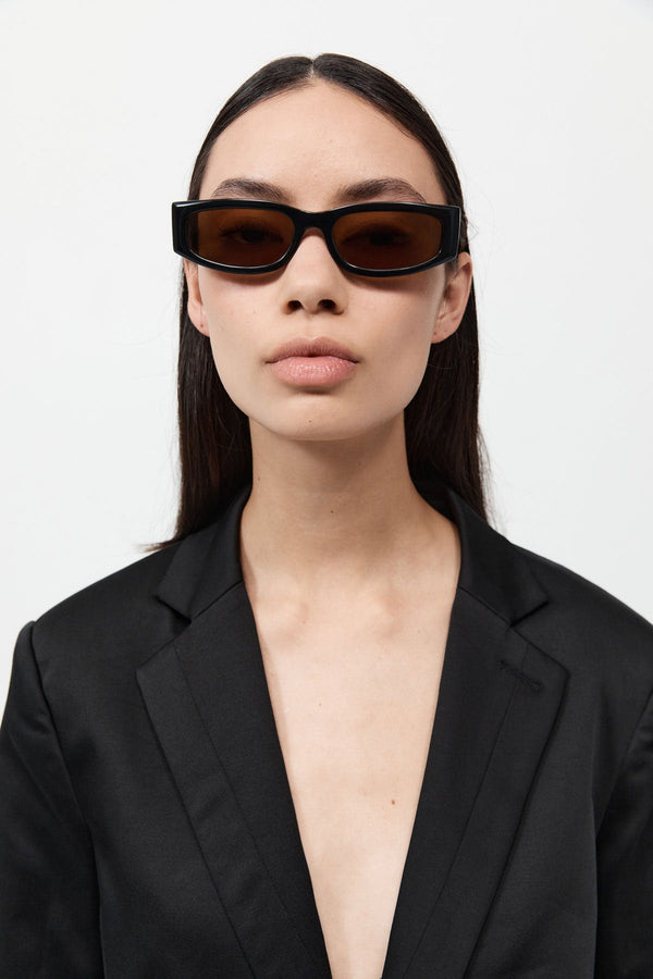 Everyday Rectangle Sunglasses - Black/Brown