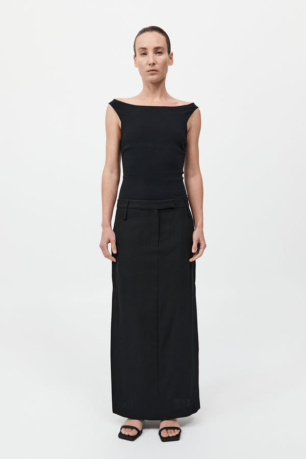 Double Loop Maxi Skirt - Black