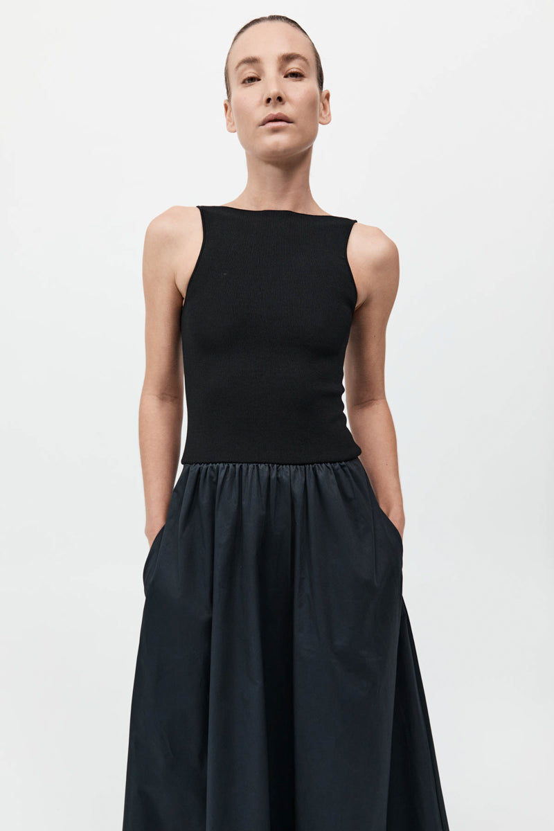 St. Agni | Bateau Cut Out Dress - Black St. Agni | Bateau Cut Out Dress - Black